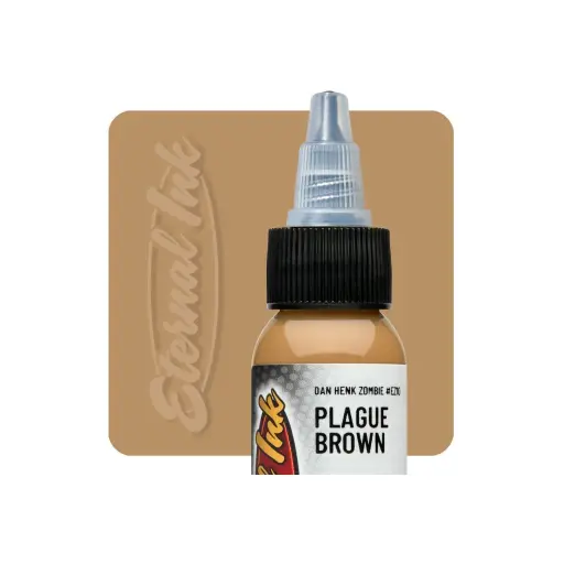 [b_NON_REACH_encre_eternal_plague_brown] Encre Entrainement Tattoo Marron - Eternal Ink Zombie Colours Plague Brown - Encre artistique pour l'entrainement au tatouage NON REACH 30 ml* 