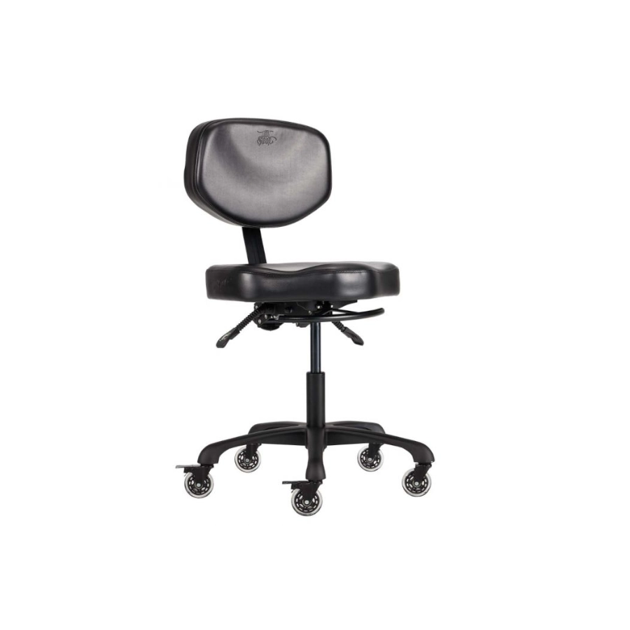 [b_chaise_tatsoul_oros-780471BK] Chaise Pour Tatoueur - Tatsoul Artiste Oros - Siege pour artiste tatouage sur roulette noir