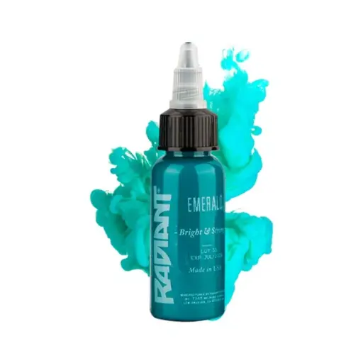 [RA41] Encre Entrainement Tattoo Bleue - Radiant Ink Emerald - Encre artistique pour entrainement au tatouage NON REACH 30 ml*
