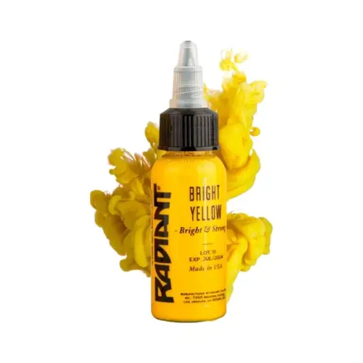 [in_encre_radiant_bright_yellow] Encre Entrainement Tattoo Jaune - Radiant Ink Bright Yellow - Encre artistique pour entrainement au tatouage NON REACH 30 ml* 