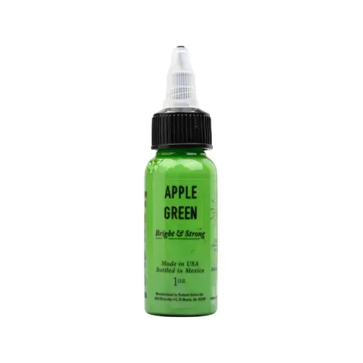 [in_encre_radiant_apple_green] Encre Entrainement Tattoo Verte - Radiant Ink Apple Green - Encre artistique pour entrainement au tatouage NON REACH 30 ml* 