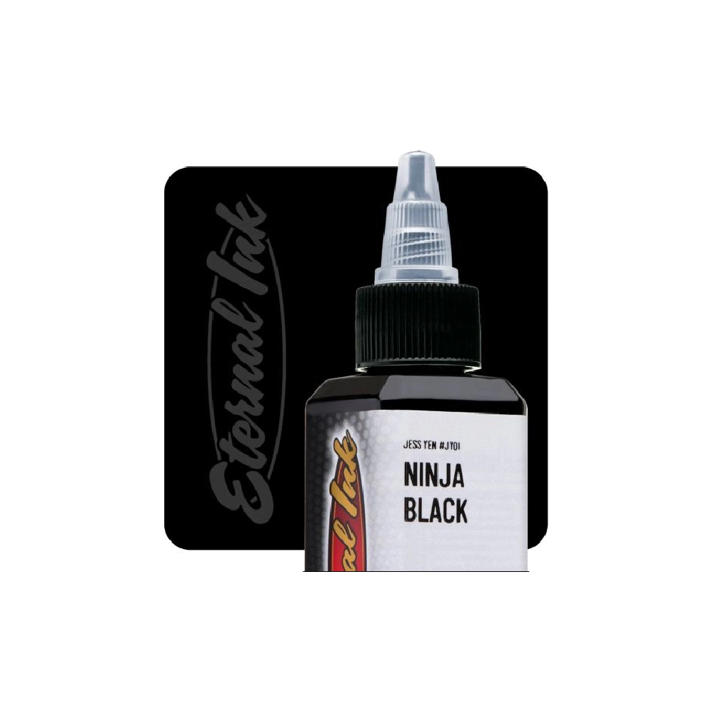 [b_eternal_jess_yen_ninja_black] Eternal Ink Jess Yen Ninja Black - Encre artistique pour entraînement tatouage NON REACH