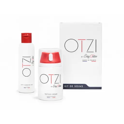 OTZI Kit Soin Tattoo Complet – Nettoyage & Cicatrisation – Routine Complète Post Tattoo (Nettoyant 125 ml + Crème Réparatrice 50 ou 100 ml)*