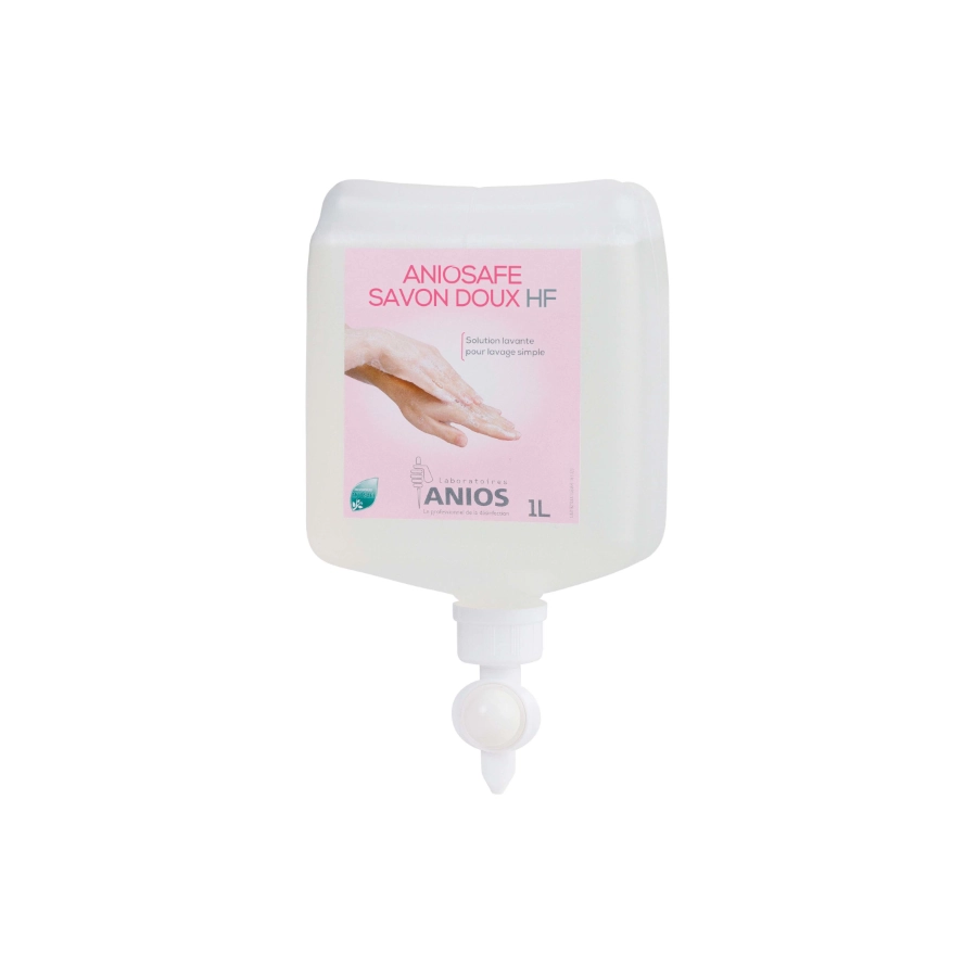 [cm_savon_doux_aniosafe_airless_carree-1202040000] Savon Doux Tattoo - Aniosafe Savon Doux HF Airless - Savon pour le lavage des mains 1L