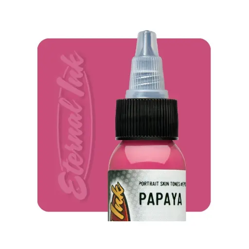 [b_NON_REACH_encre_eternal_papaya] Encre Entrainement Tattoo Rose - Eternal Ink Papaya - Encre artistique pour entrainement au tatouage NON REACH 30 ml*