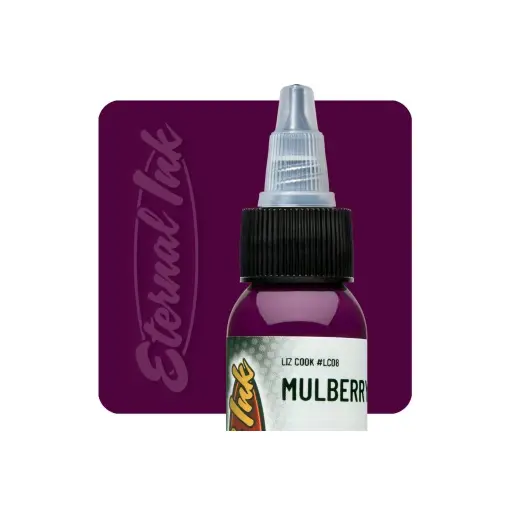 [b_NON_REACH_encre_eternal_mulberry-] Encre Entrainement Tattoo Violette- Eternal Ink Liz Cook Mulberry - Encre artistique pour entrainement au tatouage NON REACH 30 ml*