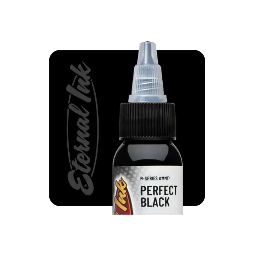 [b_NON_REACH_encre_eternal_perfect_black] Encre Entrainement Tattoo Noire - Eternal Ink M Series Perfect Black - Encre artistique pour l'entrainement au tatouage NON REACH 30 ml*