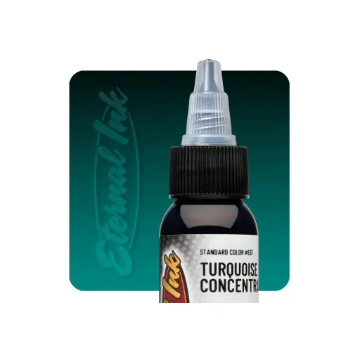 Encre Tattoo Bleue - Eternal Ink Turquoise Concentrate - Encre pour le dessin et entraînement au tatouage non reach*