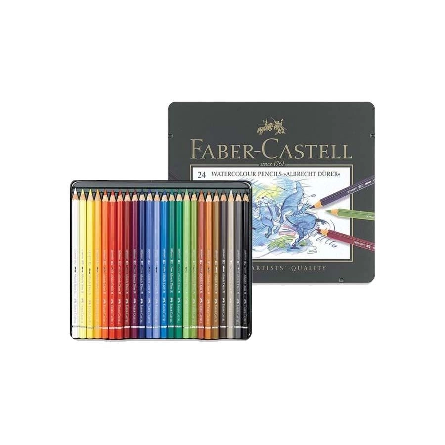 [ki_crayon_aquarelle_faber-FC117524] Crayon Aquarelle Tattoo - Boîte de 24 crayons aquarelles faber castell pour le dessin de tatouage