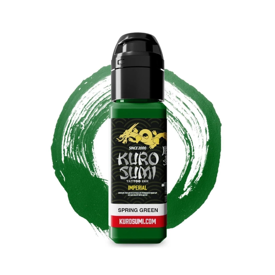 Encre de Tatouage Verte Kuro Sumi Imperial Spring Green – Conforme REACH – Pigment Professionnel Haute Intensité* 
