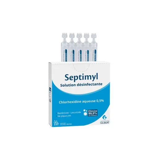 [i_solution_septimyl-ZG011] Solution Désinfectante Septimyl - Gilbert - Dose 5ml - 10 pièces - Désinfection pour le maquillage permanent
