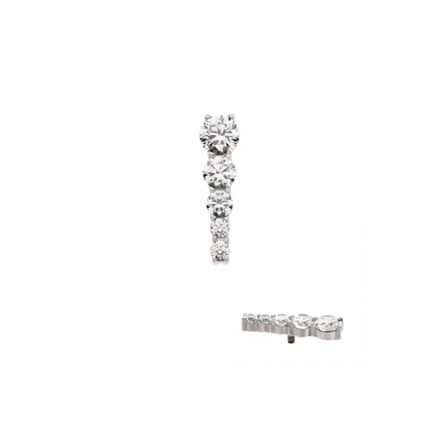 [iv_embout_16-titd748_16c] Piercing Embout - Titane F136 Gamme Invictus - Embout 16 avec pas de vis interne 0,9 mm pour piercing 1,2 mm cascade 5 cluster*