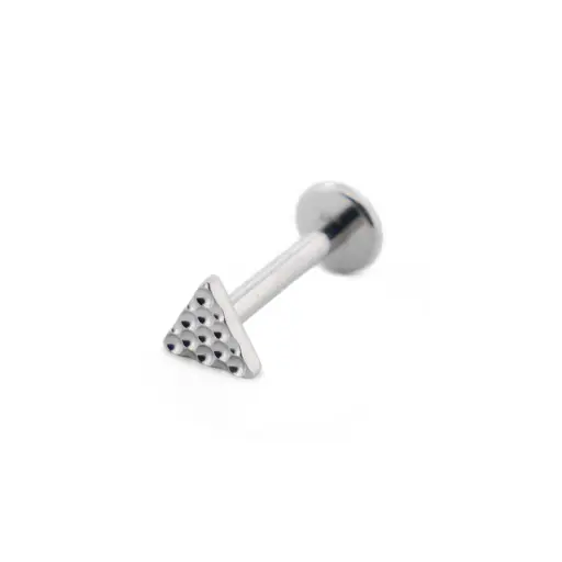 [fb_STERILE_labret_1128-FB-1128 "SUL0025"] Piercing Labret - Titane F136 Stérile - Labret 1128 avec pas de vis interne triangle martelé 1,2 x 8 mm*