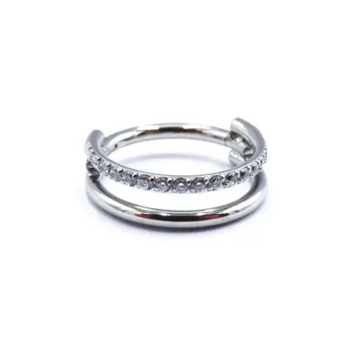 [i_anneau_acier-CD139] Piercing Anneau - Acier Gamme Itc - Clicker avec fermeture à charnière 1,2 x 10mm*