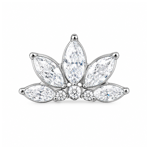 [E8-ns_embout_int_0.9mm-P163-09] Piercing Embout Titane ASTM F136 Premium Marquise 10 mm – Pas de vis interne 0,9 mm pour Piercing 1,2 mm*