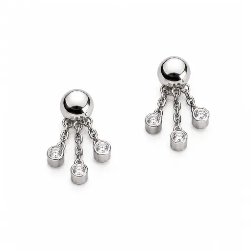 Piercing Embout Titane ASTM F136 Premium Bille et 3 Strass Pendentif – Pas de vis interne*