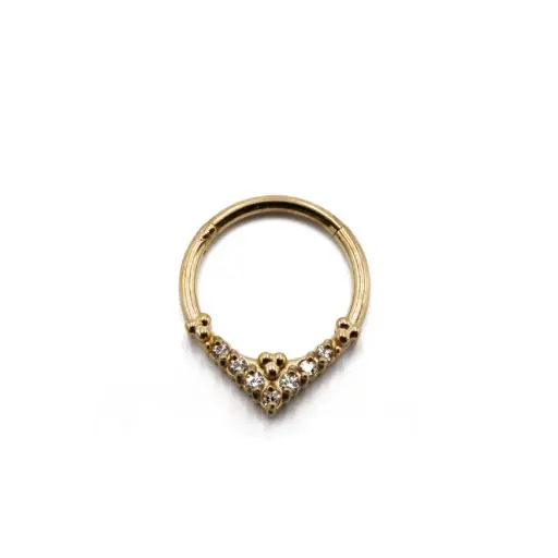 Piercing Anneau - Acier Pvd gold - Anneau clicker 154 avec fermeture à charnière