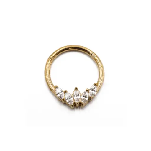 Piercing Anneau - Acier Pvd gold - Anneau clicker 151 avec fermeture à charnière
