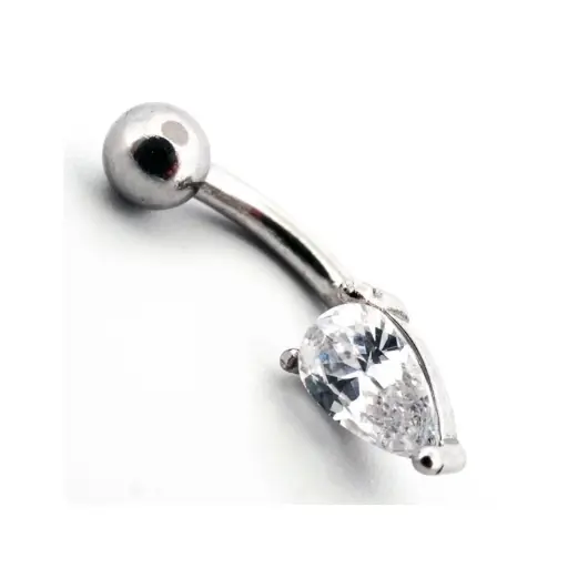Piercing Banane - Acier Gamme Itc - Banane 166 goutte d'eau avec strass*