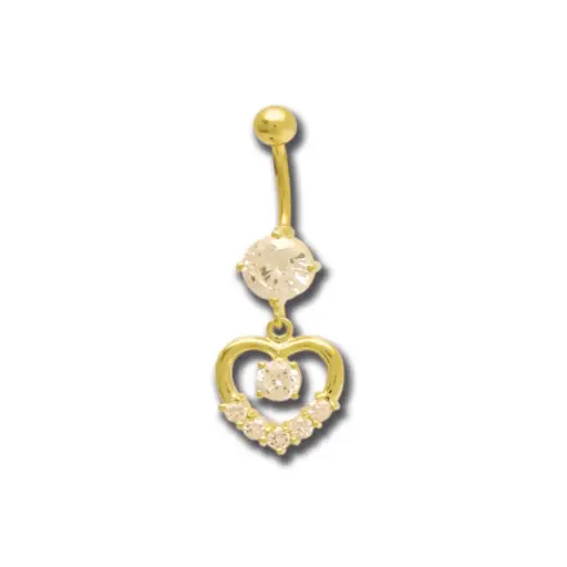 [i_banane_acier_dore_nombril_PNR33] Piercing Banane - Acier doré - Banane pour nombril 33