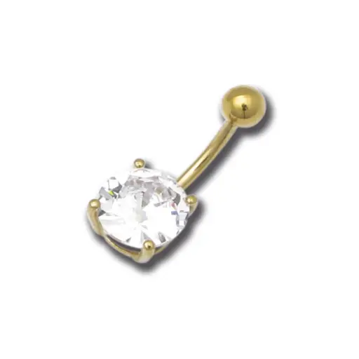 [i_banane_acier_dore_nombril_PNR70] Piercing Banane - Acier doré - Banane pour nombril 70