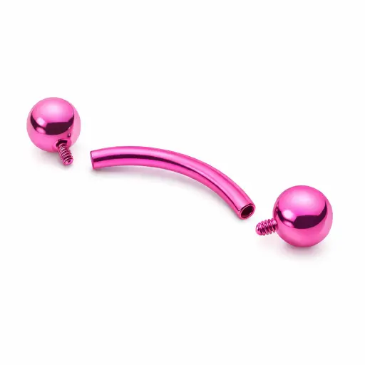 Piercing Banane Titane ASTM F136 Premium – Filetage Interne Rose & Bille 3 mm Qualité Implant* 