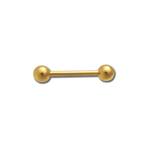 Piercing Barbell - Acier Gold Gamme Itc - Barbell acier doré or fin*