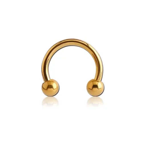 Piercing Fer à cheval - Titane G23 Gold - Barbell circular avec pas de vis externe et bille*