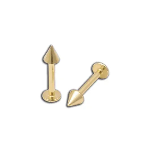 Piercing Labret - Acier Doré - Labret à pointes de 3 mm 56