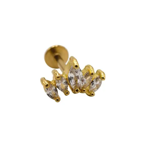 Piercing Labret - Acier Pvd Doré - Labret 7601