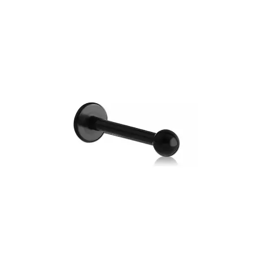 Piercing Labret - Titane Noir - Labret titane noir avec boule 3 mm