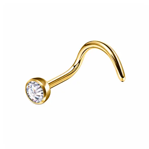 [ns_GOLD_stud_nez-W36-8-GOLD "p-TGPJNO"] Piercing Nez Titane ASTM F136 Premium – Stud de Nez Gold & Strass*