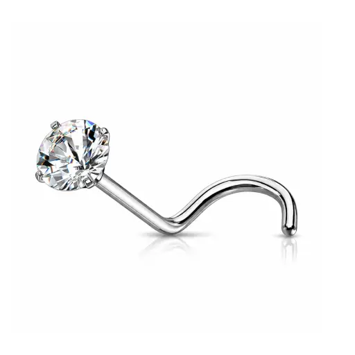 Piercing Nez en Titane ASTM F136 Premium - Stud de Nez avec Strass Griffé Brillant*