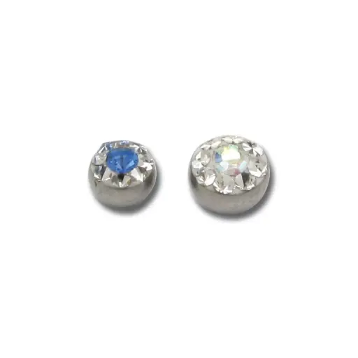 Piercing Bille - Acier Gamme Itc - Bille avec pas de vis externe multicristal 1,6 x 5 mm (4 coloris)*