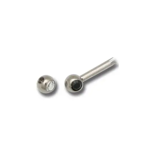 Embout Piercing - Titane - Bille en titane latérale cristal 101