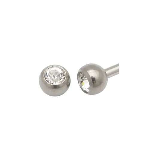 Embout Piercing - Titane - Boule en titane facette cristal