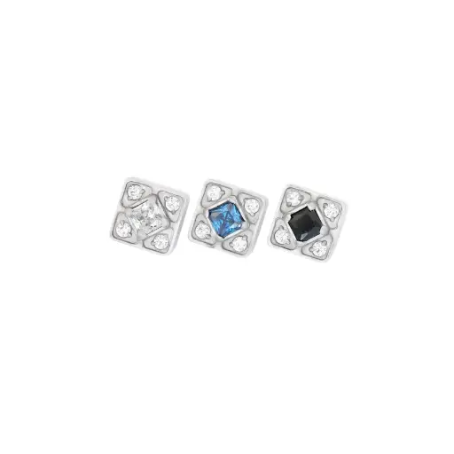 Embout Piercing - Gamme Itc - Embout 122 avec pas de vis interne 0,9 mm motif carre strass*