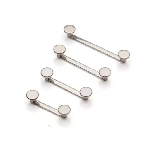 Piercing Surface Flatbar Titane ASTM F136 Premium – Barre d'implant agrafe 90° à filetage interne avec disque plat 4 mm*