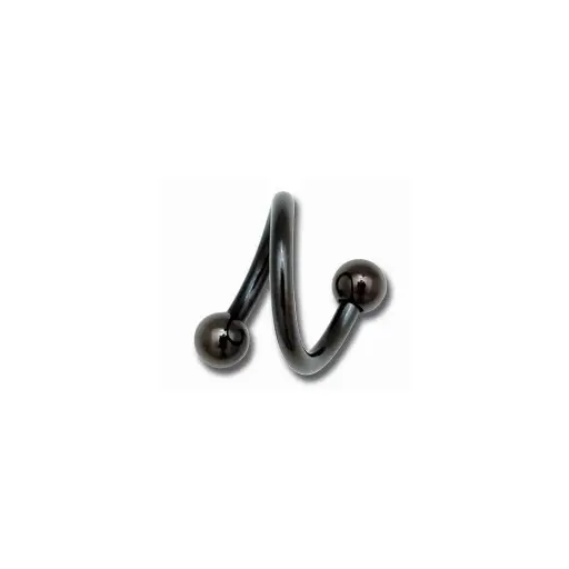 [i_spirale_NSBS1.2X8] Piercing Spirale - Acier - Spirale noire
