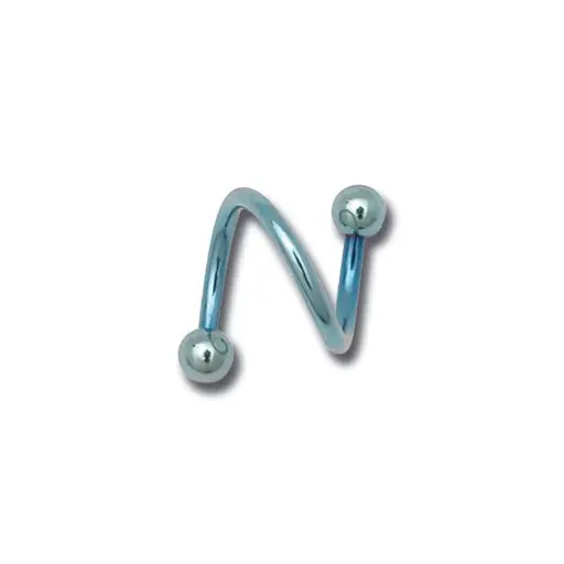 [i_spirale_anodise-ND97BE] Spirale Piercing - Titane Anodisée - Spirale en titane anodisée avec bille*