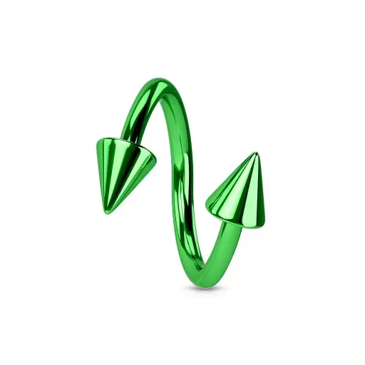 Piercing Spirale - Titane F136 - Spirale anodisée avec pas de vis externe et double pointes*