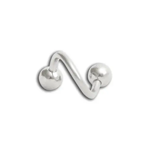 [i_spirale_XBS1.6X10RS] Piercing Spirale - Titane - Spirale à boules colorées