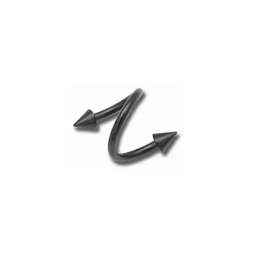 [i_spirale_NND721.2X8] Piercing Spirale - Acier - Spirale noire à pointes