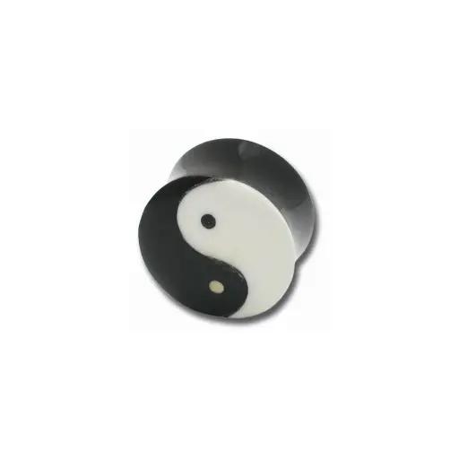 [i_écarteur_JC07720] Écarteur Plug - Corne - Écarteur plug en corne motif Yin Yang