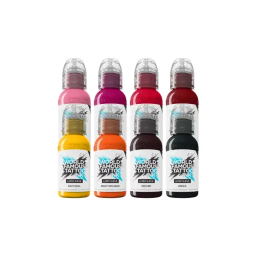 [ki_set_encre_world_famous_ryan_smith_flower-LTRSFS1-S] Set Encre Tattoo - World Famous Ink Limitless Set Ryan Smith Flower - Melange pour le tatouage REACH 8 x 30 ml