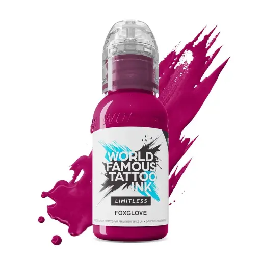 [ki_REACH_encre_world_famous_foxglove-LTRSFX1-S] Encre de Tatouage Violette World Famous Foxglove – Conforme REACH – Pigment Professionnel Haute Intensité* 