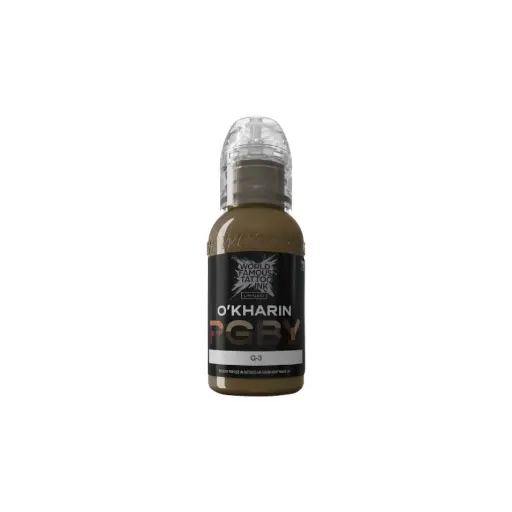 [ki_encre_world_famous_g3- LTSOG1-S] Encre de Tatouage Marron World Famous Sasha O'kharin G-3 – Conforme REACH – Pigment Professionnel Haute Intensité* 