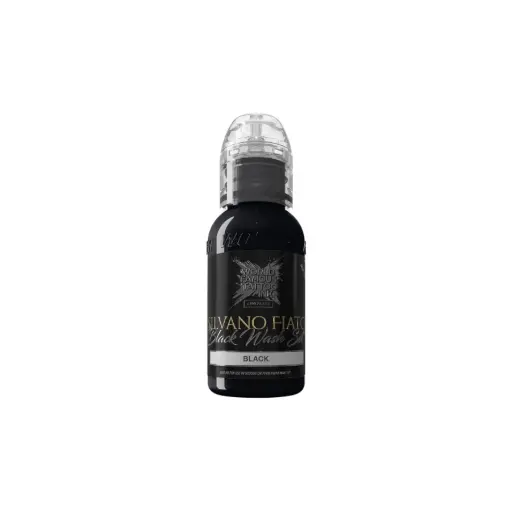 [ki_encre_world_famous_silvano_fiato_black-LTSFB1-S] Encre de Tatouage Noire World Famous Silvano Fiato Black – Conforme REACH – Pigment Professionnel Haute Intensité* 