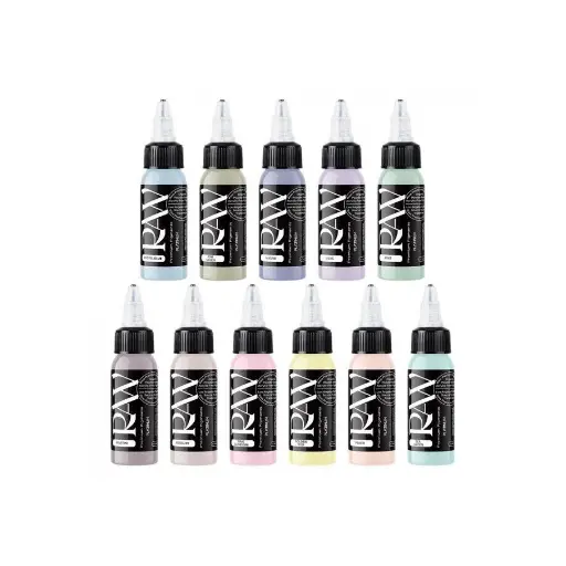 Encre Tattoo Set - Pastel Colour Set - Mélange pour le tatouage encre reach 11 x 30 ml 