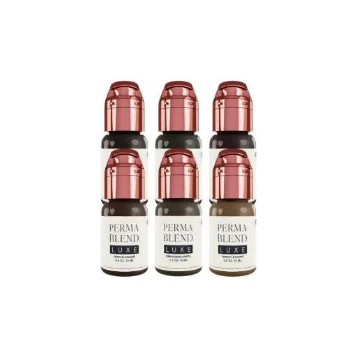 Set Pigment Pmu - Perma Blend Luxe - The Chocolate Collection - Melange pour le maquillage permanent REACH 6 x 15 ml 